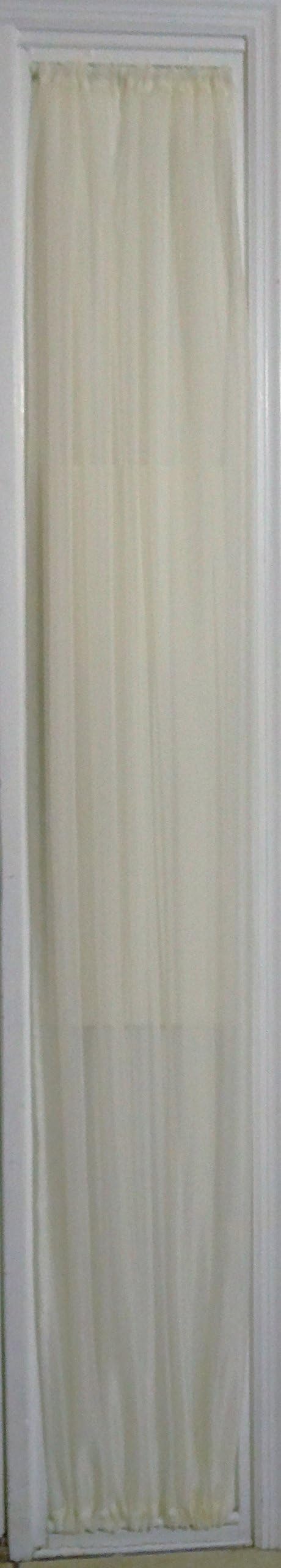 Ecru Sheer SIDELIGHT Curtain 36" X 80" Length Rod Pocket TOP and Bottom