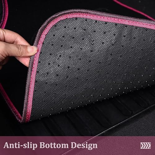 Miniatura 7 de CAR PASS Tapetes bordados de mariposas y flores, ajuste universal para 95% de automóviles, SUV, sedán, camionetas, para mujeres y niñas, juego de 4