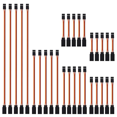 Miniatura 22 de Cable de extensión servo de 3 pines hembra a macho conector de cable JR para control remoto RC Car Airplanes (39.4 in)