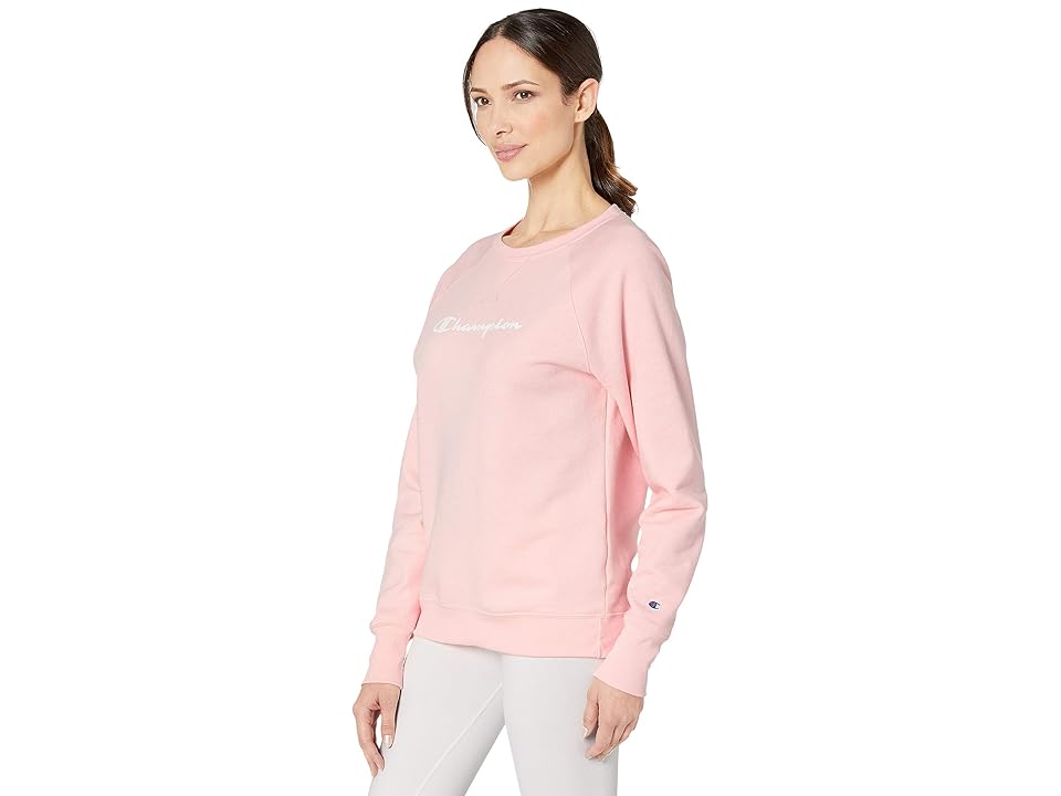 

Champion Powerblend Fleece Boyfriend Crew (Primer Pink) Women's Clothing