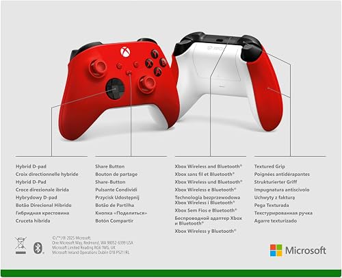 Xbox Wireless Controller – Pulse Red Series X|S, One, and Windows Devices - 7