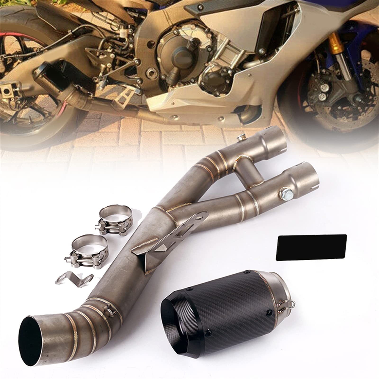 Escape para Yamaha R1 de fibra de carbono con acabado premium 8