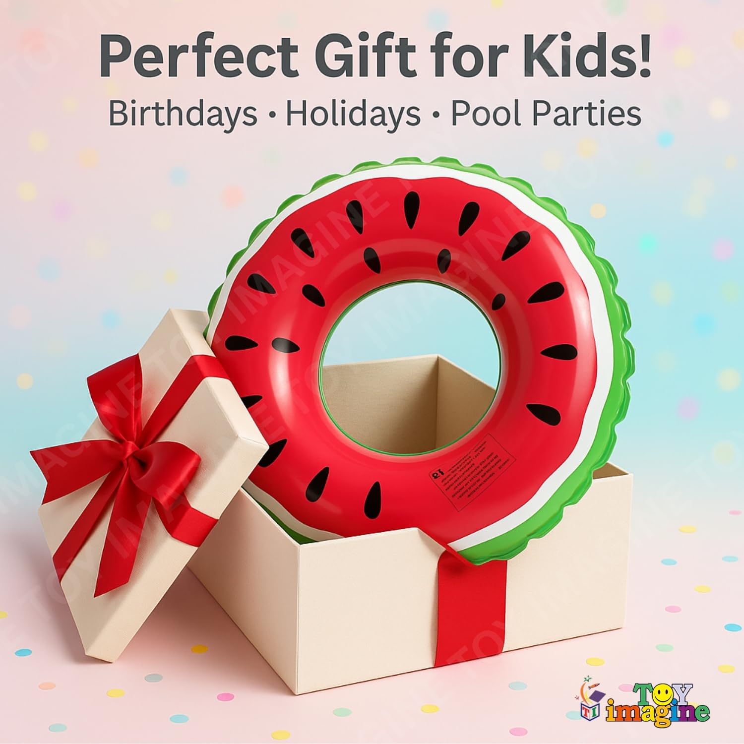 Toy Imagine Watermelon Inflatable Swimming Tube Kids Floating Swim Ring,Baby Tube,Water Toys & Pool Party Accessories for Boys and Girls Summer Fun (60 cm) 4