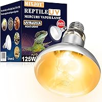 MIXJOY 125W Reptile Heat Lamp Bulb - Self-Ballasted UVA UVB Full Spectrum Sunlight for Bearded Dragons, Turtles, Snakes & More