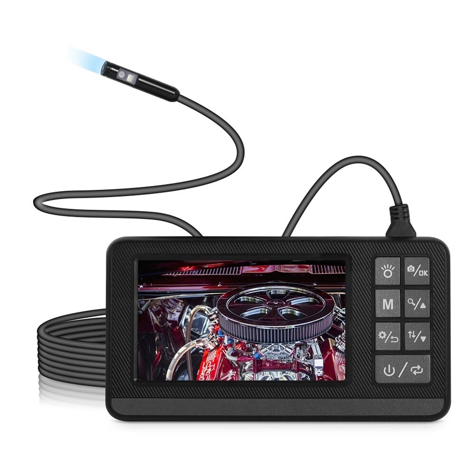Inspection et analyse Caméra d'inspection endoscopique industrielle avec écran IP67, étanche, serpent, 1080P, Endoscope vidéo numérique portatif (Size : 3m, Color : 8mm Dual lens)