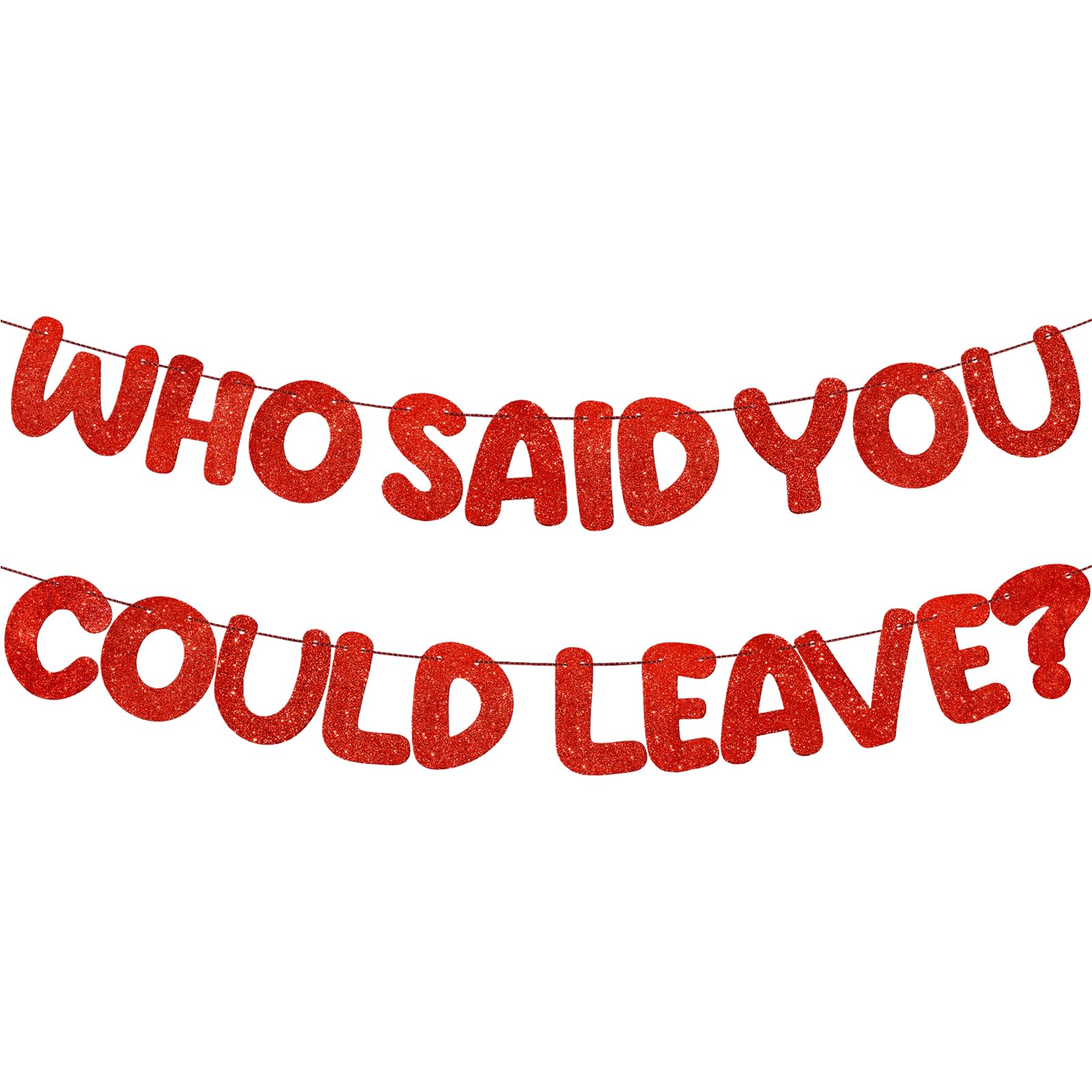 Fulmoon Pre Strung Who Said You Could Leave Banner Going Away Decorations Retirement Party 9.8 ft Good Luck Sign Goodbye Garland for Retire Graduation