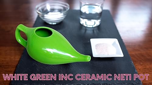 Miniatura 3 de WG inc Neti Pot - Taza de limpieza nasal grande y duradera hecha a mano para aliviar los senos nasales y la congestión, a prueba de fugas, apta para