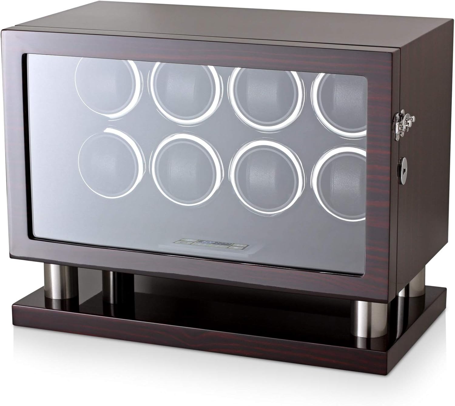 Watch Winder for 8 Automatic Watches with LED Backlight and