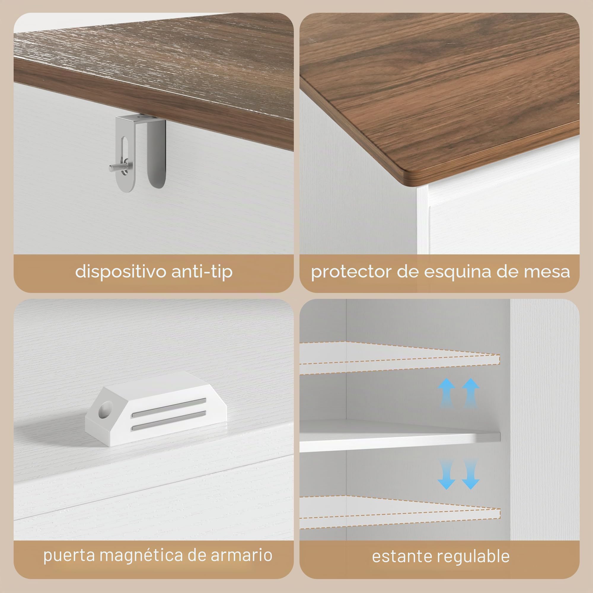 Xbro Aparador de Cocina, Mueble Auxiliar de Almacenaje con Cajón, para Cocina, Salón y Comedor, de Estilo Moderno, 140×40×89 cm