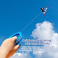 Vista 5 de Juego de cometas de aro para niños: carrete, mango y línea de 300 pies para cada bobinador de carrete de cometa
