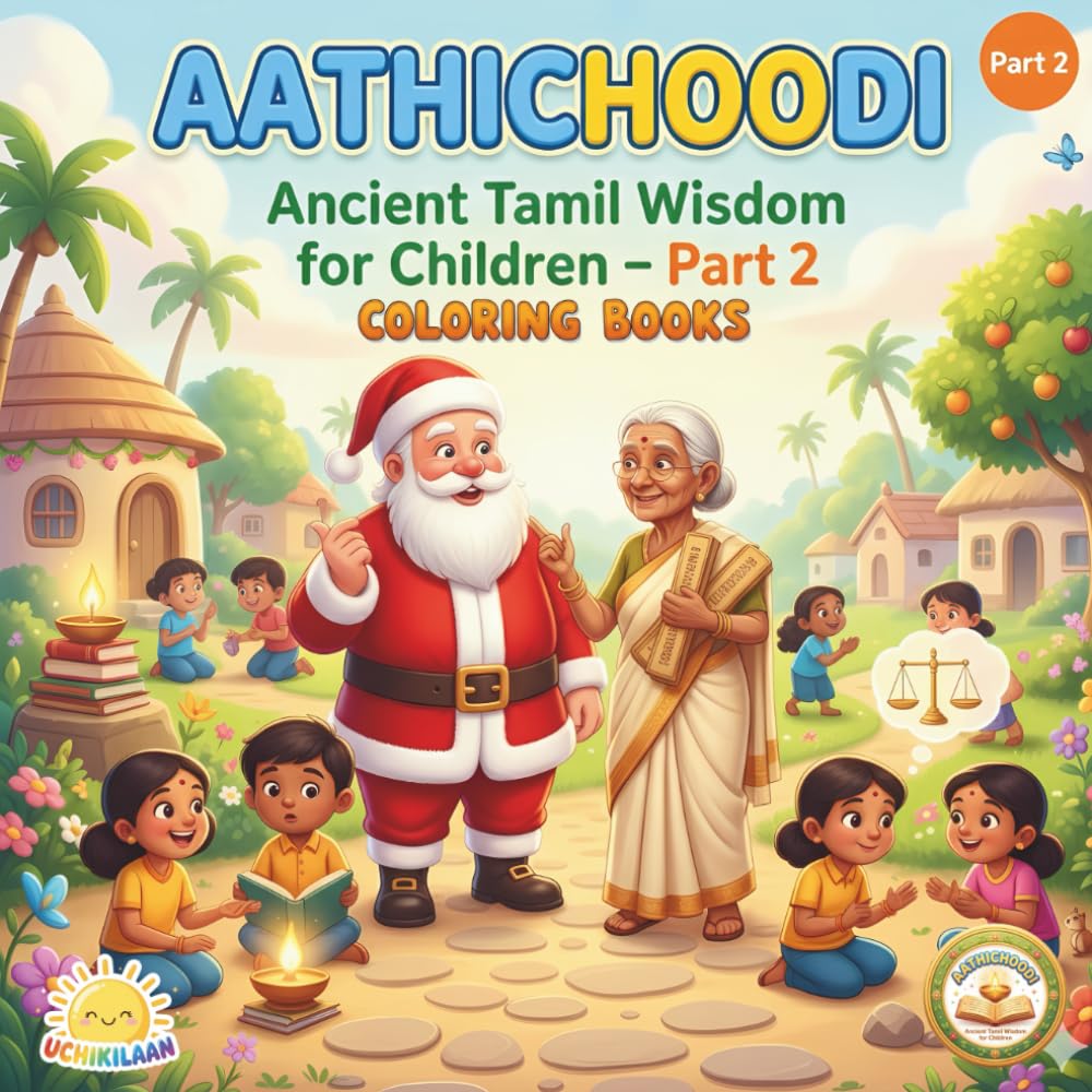 AATHICHOODI – Children Coloring Book (Part 2): Ancient Tamil Wisdom for Children | Moral Values, Self-Discipline & Life Lessons Inspired by Avvaiyar