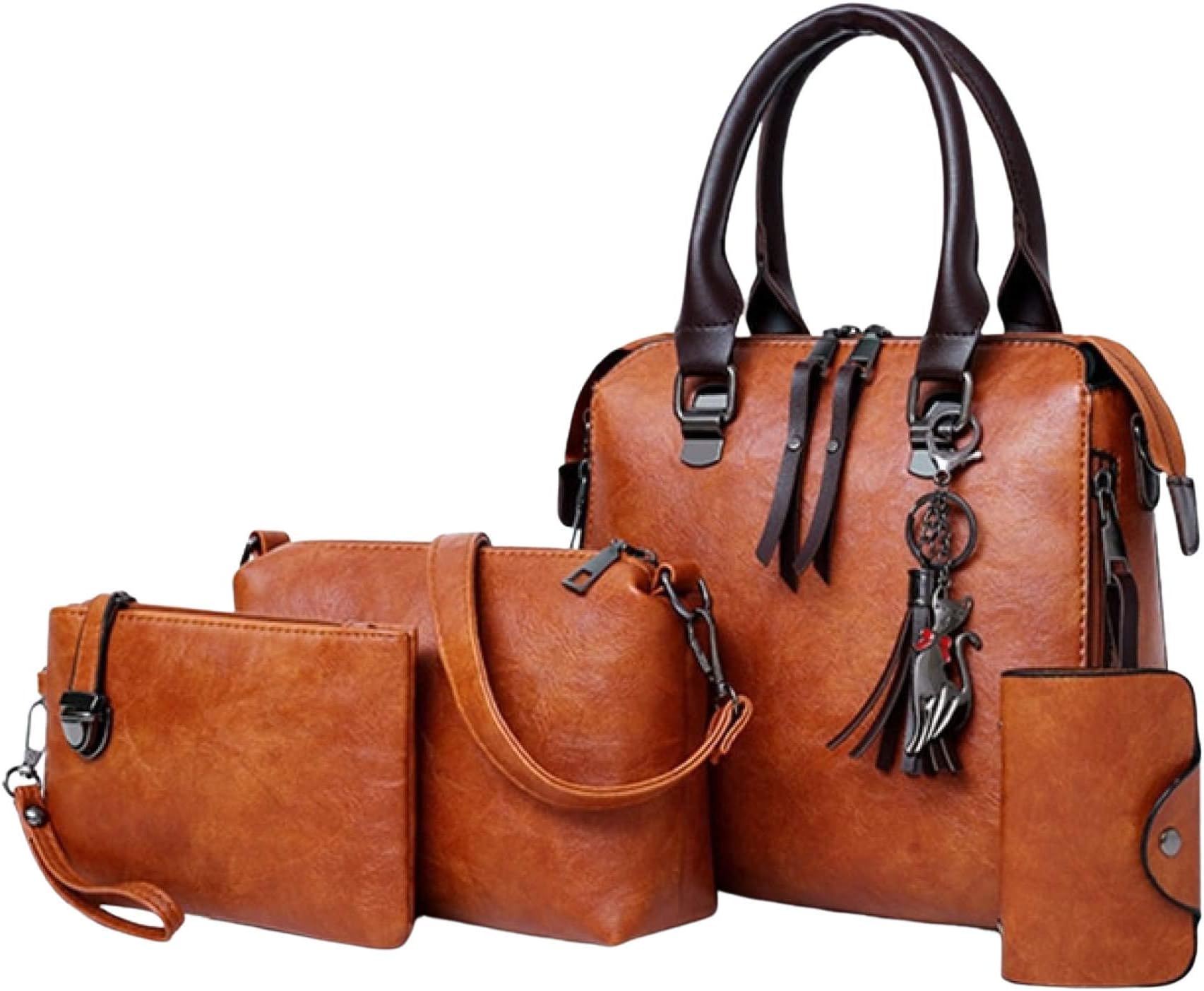 Almaar - Women's Shoulder/Crossbody/Tote and Handbag Set Of 4 for Traveling/Party/Shopping/Gift and Casual Use (Brown)