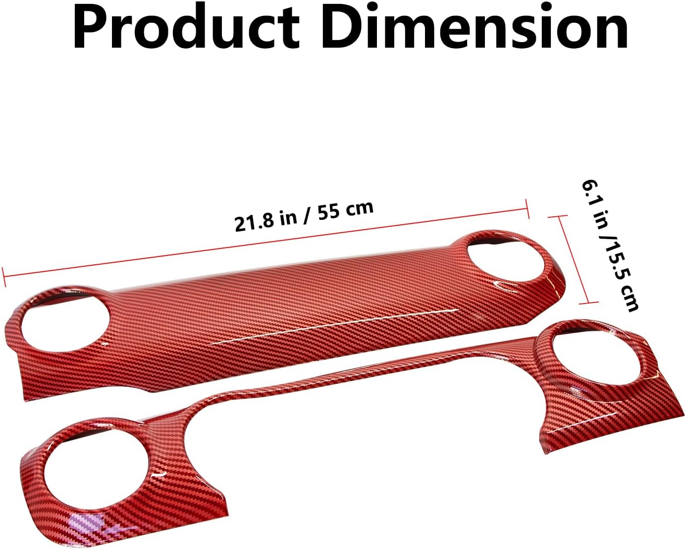 Center Console Trim Dashboard Panel Cover for Jeep Wrangler JL JLU & Gladiator JT 2018-2023 Decorative Interior Accessories (Red)