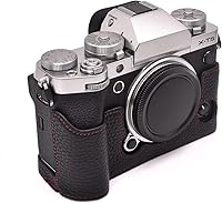 Vista 3 de Rieibi Fuji XT5 - Funda de piel auténtica de calidad para cámara digital X-T5, funda protectora para Fuji XT5 X-T5, color negro
