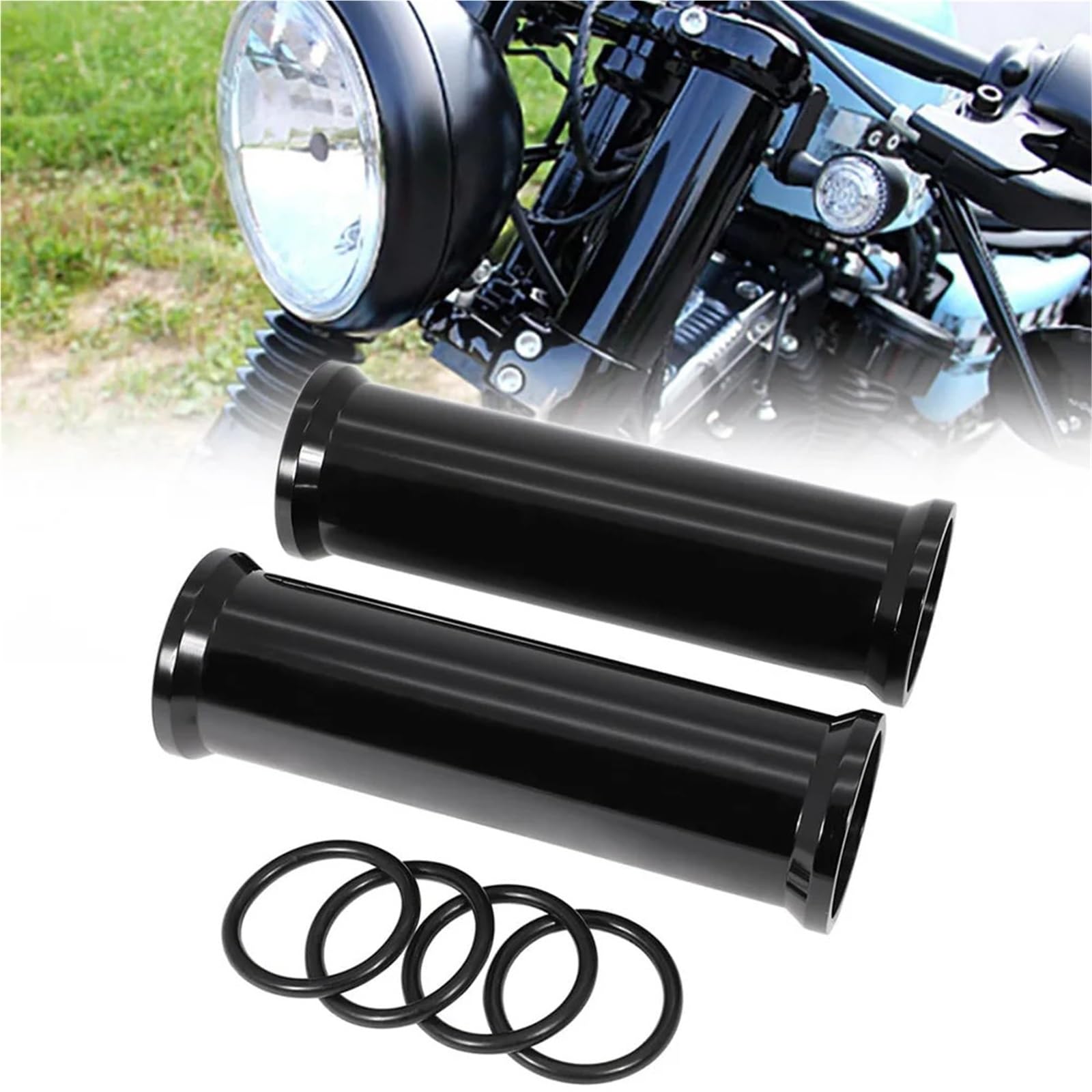 Stivali ammortizzatori Adatto per Harley Sportster XL 1200 883 Iron Roadster Motociclo 180MM Soffietto forcella anteriore Copertura(Black)