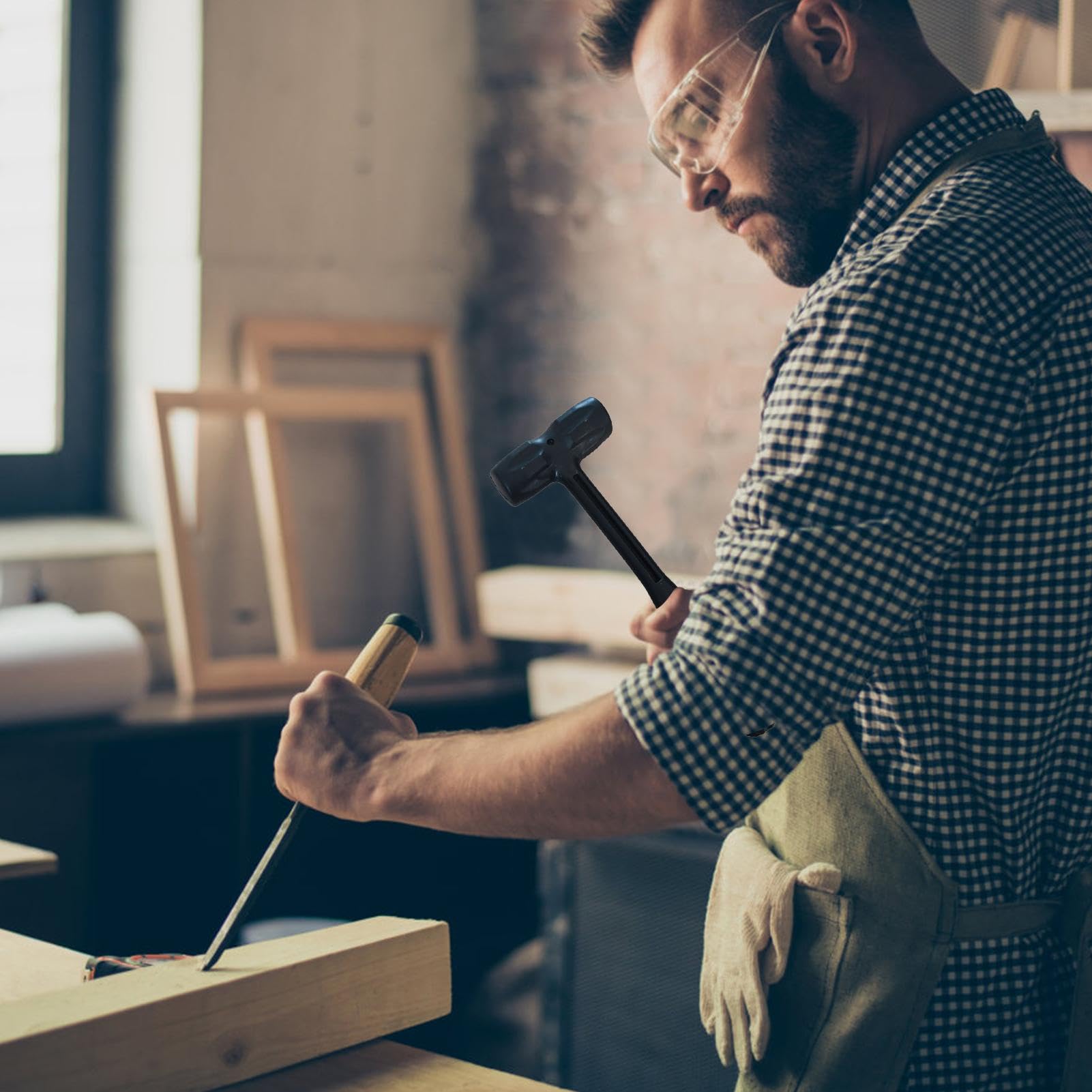 Double-Sided Rubber Mallet – Soft Plastic Hammer For Jewelry, Leather Craft, Woodwork, And Flooring Installation - 1420