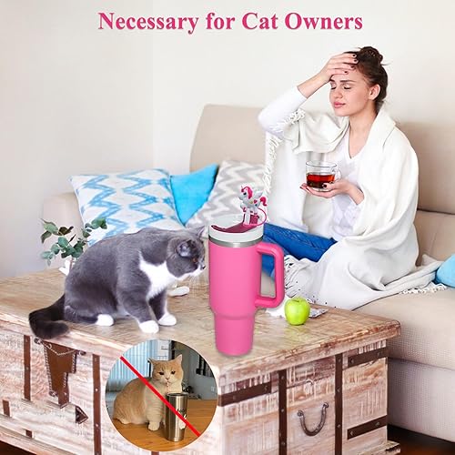 Miniatura 8 de Funda de popote de 0.394 pulgadas para copa Stanley, Amreich compatible con vaso Stanley 20, 30, 40 onzas, diseño de unicornio, tapa de popote de