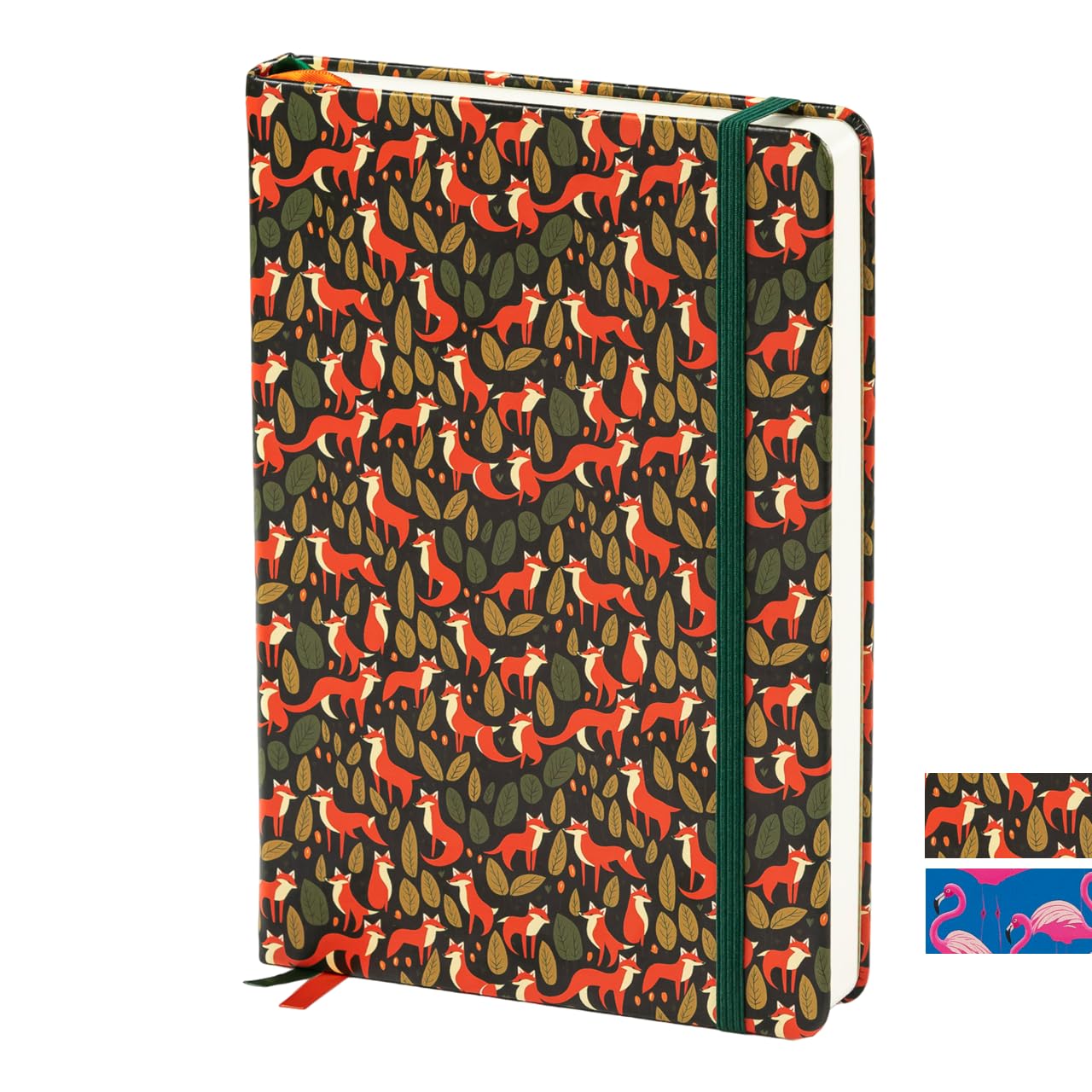 CHIC BEASTS - Cuaderno Libreta A5 (300 Páginas) - Tapa Dura de Cuero Vegano - Papel de 100gsm de Calidad (Fox)