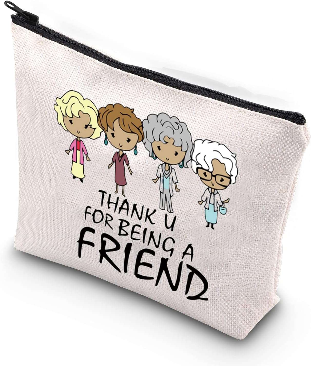WCGXKO Golden Inspired Cosmetics Bag Travel Bag for BFF Best Friend Birthday Gift
