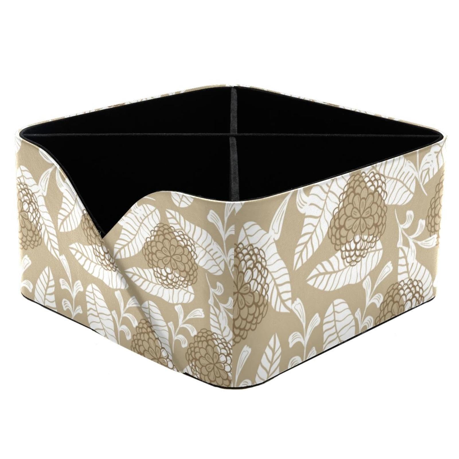 Organisateur de bureau vintage à motif plantes pour ranger vos cosmétiques