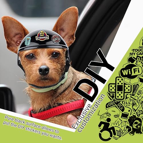 Miniatura 7 de Namsan Casco para perros pequeños y medianos, cascos de motocicleta con orificios para las orejas, casco para exteriores para protección de la