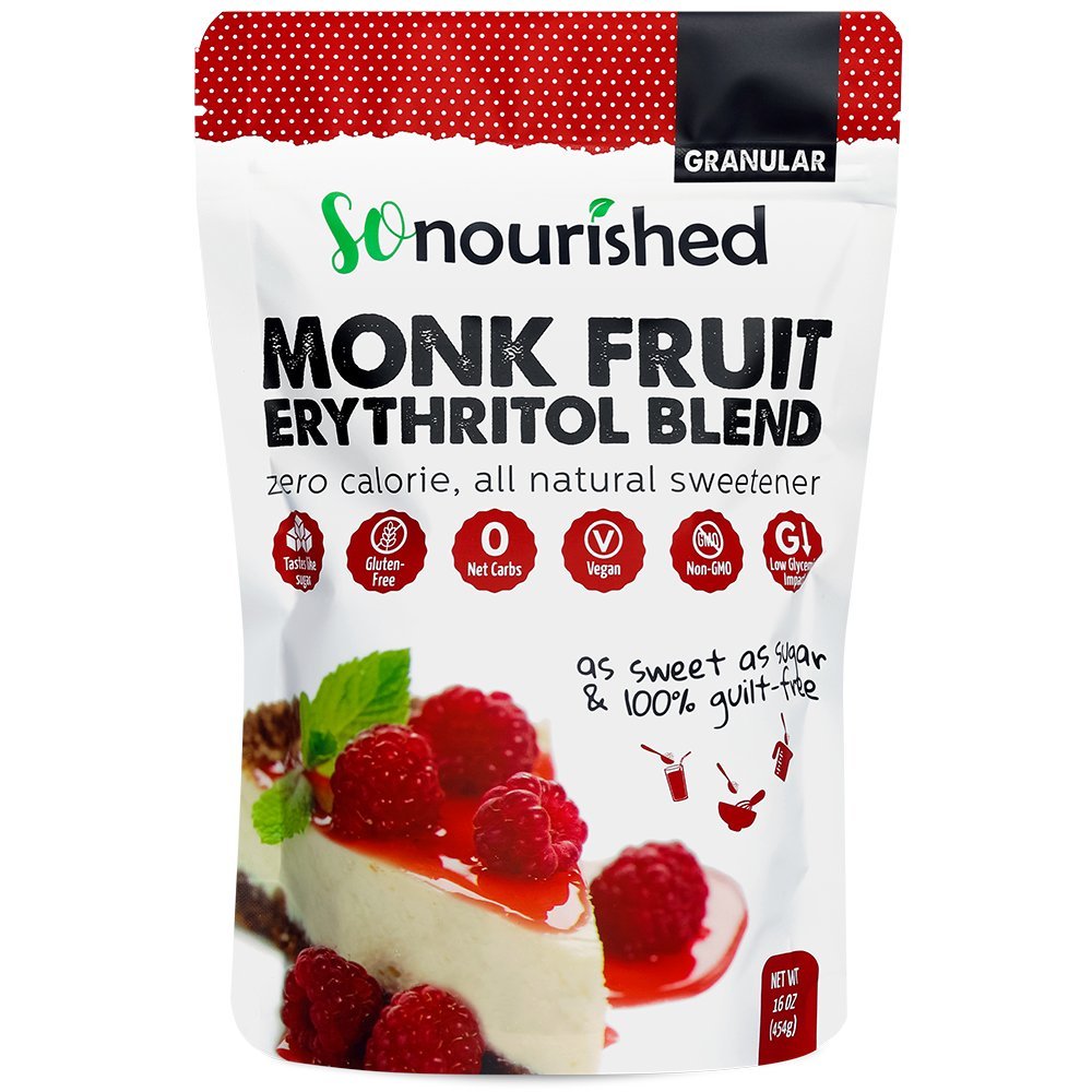 Monk Fruit Sweetener with Erythritol Granular - 1:1 Sugar Substitute, Keto - 0 Calorie, 0 Net Carb, 
