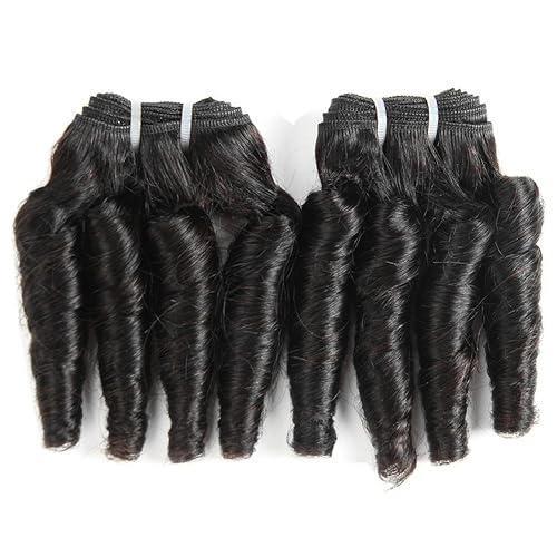 Miniatura 7 de Molefi Extensiones de cabello humano virgen brasileño sin procesar 7A rizado, 4 mechones de cabello ondulado cortos, 1.76 ozpieza, cabeza completa,
