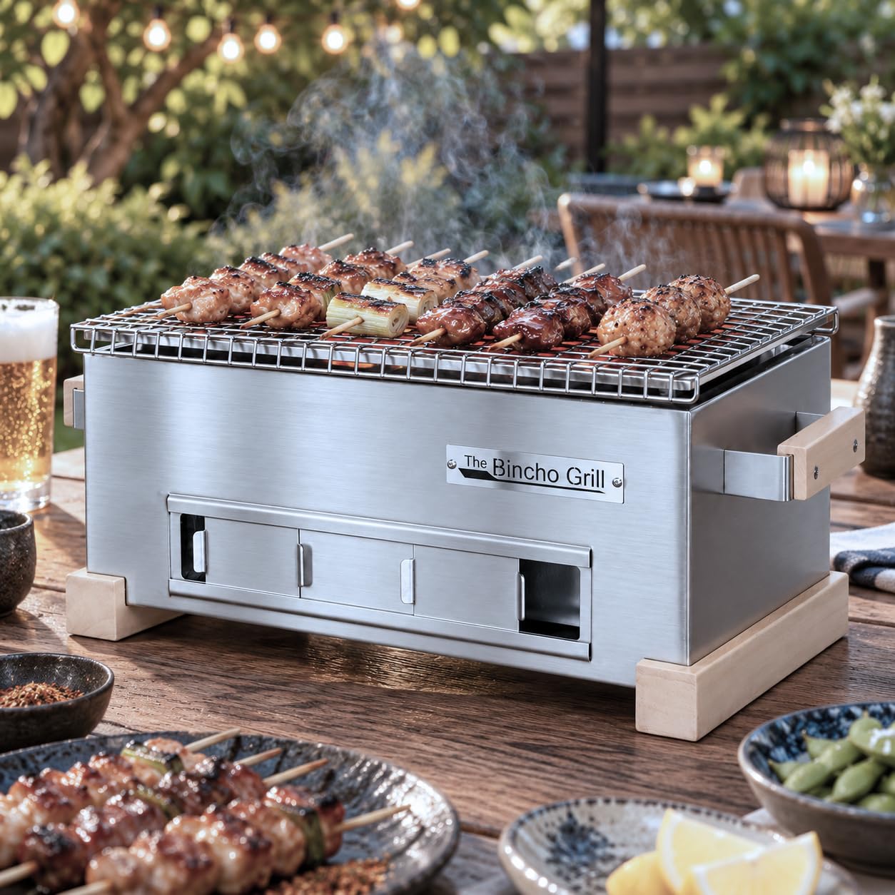 Amazon | Bincho Grill 16インチ ミニ焼き鳥グリル – ステンレス