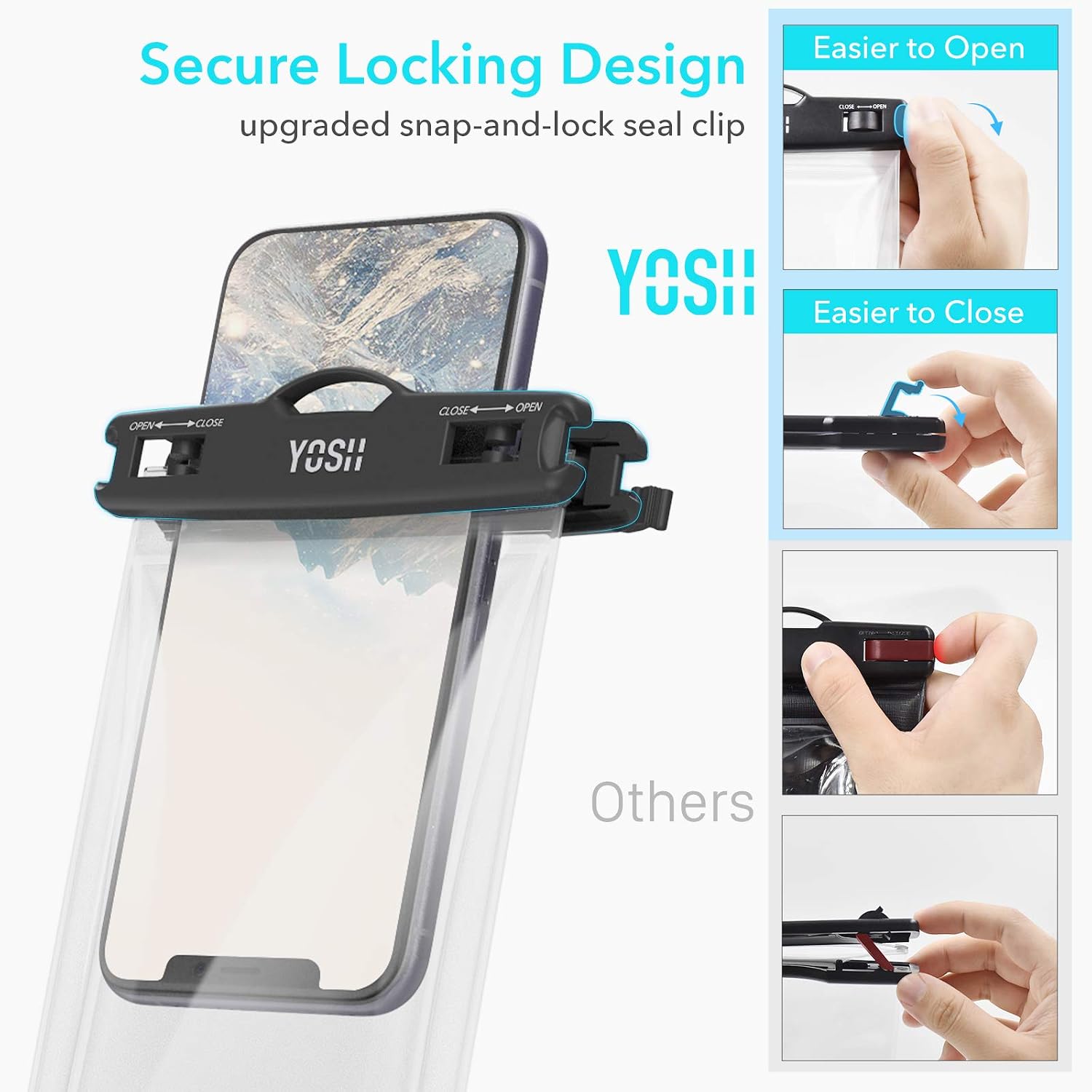 YOSH Floatable Waterproof Phone Case, TPU 7.5 Inch Cell Phone Pouch with Floating Airbag for Swimming Raining Bath Compatible for iPhone 12 11 Pro Max XR XS X 8 7 SE Samsung S21 Pixel & More 2-Pack