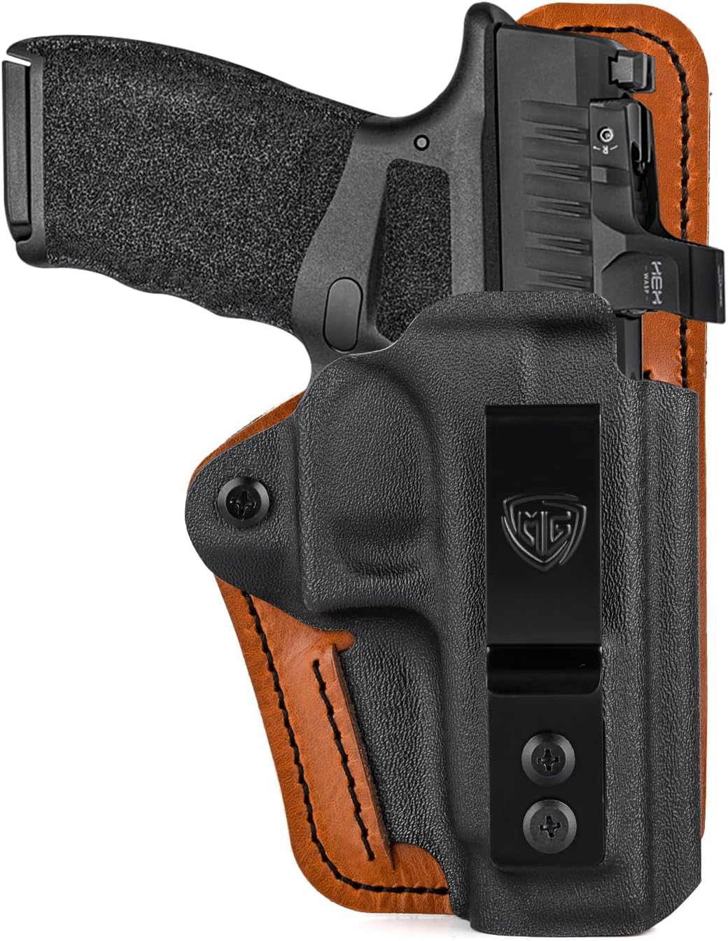 Hellcat Pro Holster with Comfort Foam Pad, IWB Kydex Leather Hybrid Holster for 9mm Springfield Armory Hellcat Pro & 3" Hellcat Micro OSP Pistol - Red Dot Optics Cut - Inside Waistband Concealed Carry
