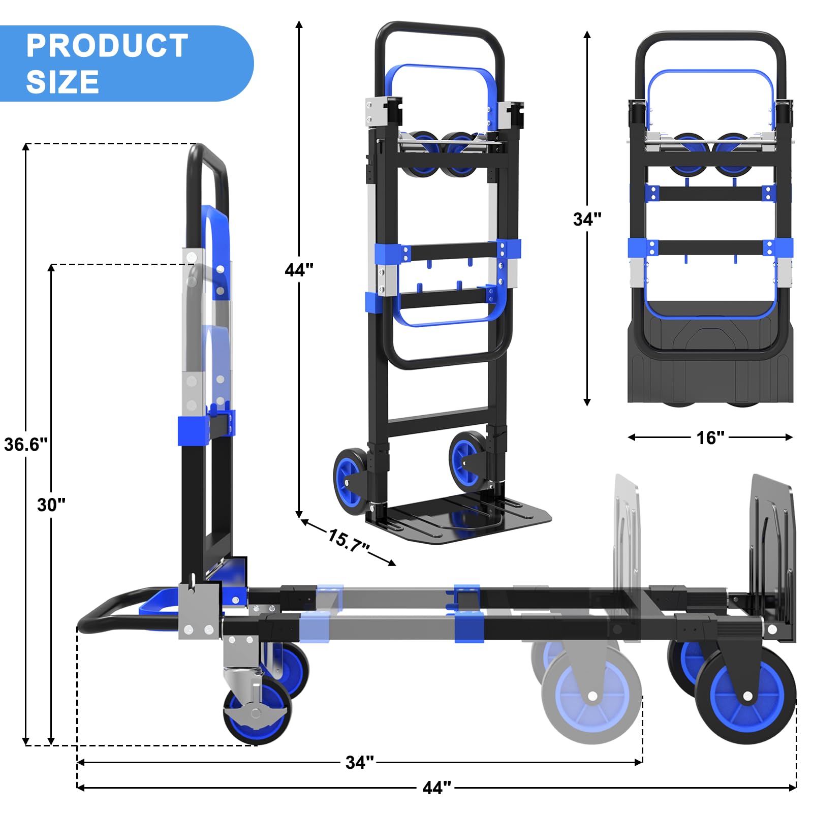 3-in-1 Folding Hand Truck Dolly - Move Anything! -2