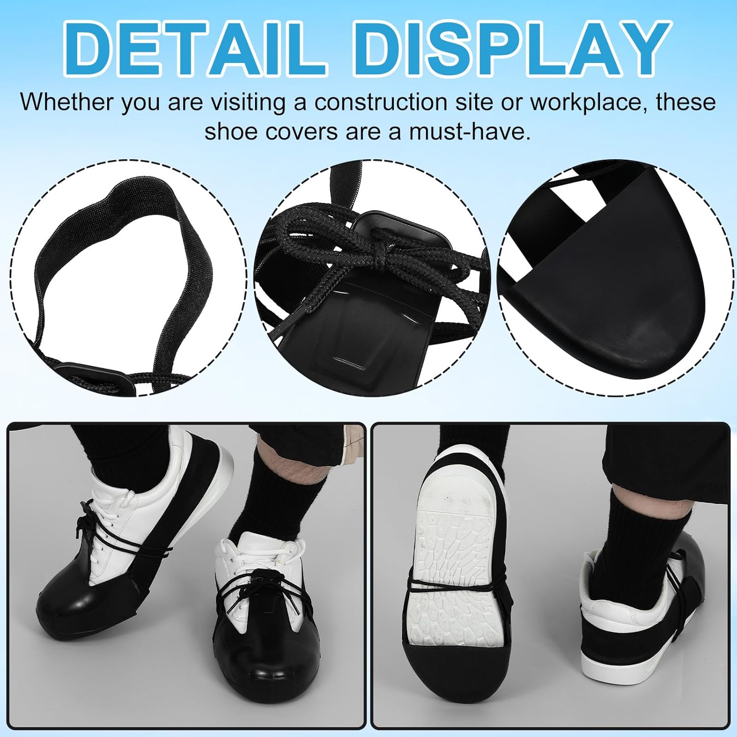 NUOBESTY 2 Pairs Safety Toe Caps Steel Toe Shoe Covers Protective Shoe Covers For Worksite Visitors