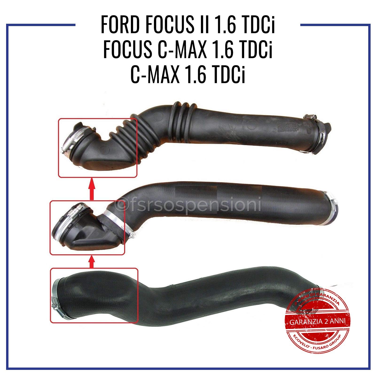 Manicotto Aspirazione Per Ford/Volvo 1.6 TDCi - Ricambio Compatibile Intercooler Turbo