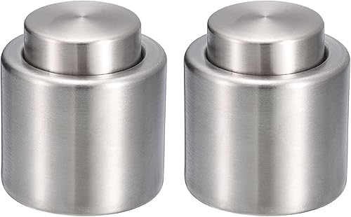 uxcell Tapón para botella de vino, 2 unidades de 1.772 in de diámetro exterior, 1.299 in de identificación, tapones de vino reutilizables de acero
