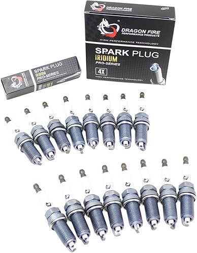 AIP Electronics Dragon Fire Performance - Juego de 16 bujías de iridio compatibles con Dodge Chrysler Ram Jeep 2.0L 2.4L 4.7L 5.7L I4 V8 LZFR5CI-11