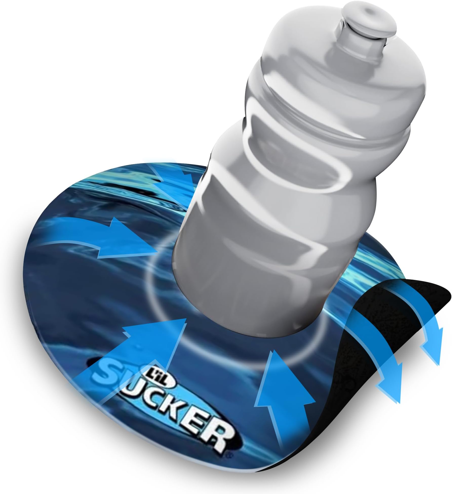 Lil Sucker Suction Cup Holder – Universal Drink Holder for Paddle Board, Kayak, ATV & Boat – Clip-On Coffee, Anti-Spill - Blue Water Pack of 1