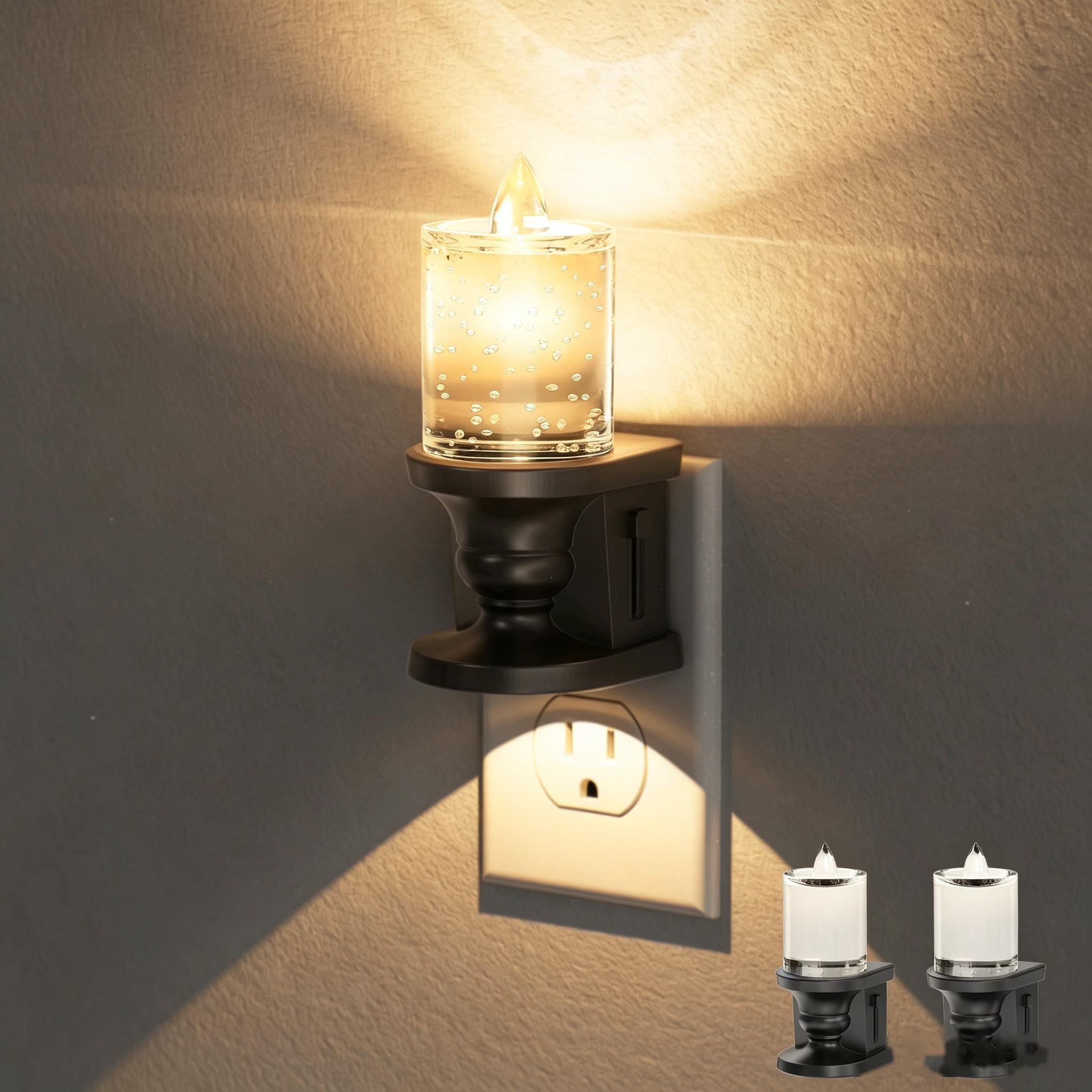 Briignite Flameless Candle Night Light, Bubble Night Lights Plug into Wall
