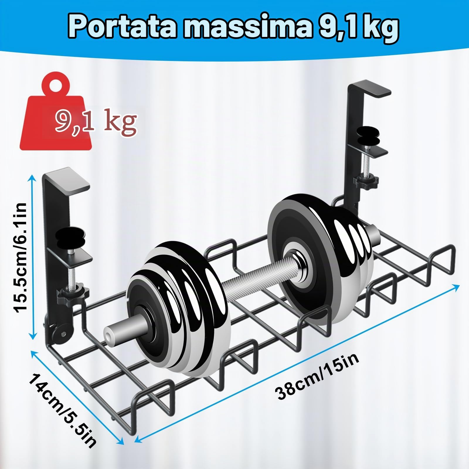 Lannvan Raccogli Cavi Scrivania - Set da 2 Portacavi Sotto Scrivania - Nascondi Cavi Scrivania - Canalina Passacavi Senza Bisogno di Forare Sotto il Tavolo - Ideale per Casa & Ufficio - Nero