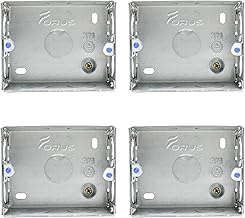 Forus 4x3 Inch Concealed GI Sheet Metal Modular Box 3-Module Heavy-Duty Rustproof Galvanized Iron | 18 Gauge Flush Mount Electrical Junction Box for Home, Office, Industrial Wiring | (4Pc)