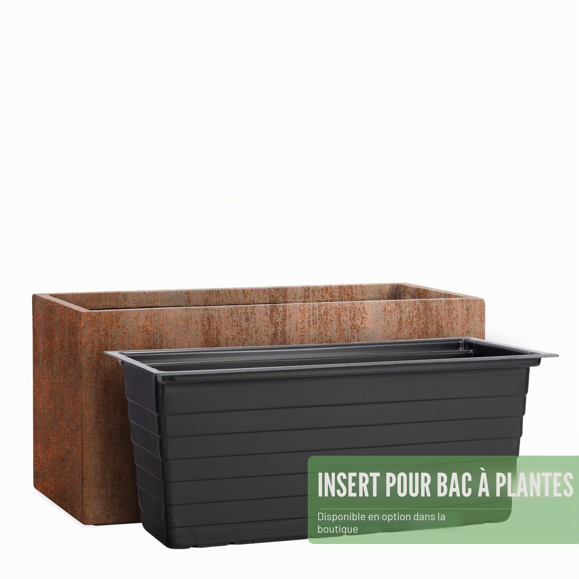 Pflanzwerk® Pot de Fleur Tub Jardinière Brun Roux 40x80x40cm *Résistant au Gel* *Protection UV* *Qualité européenne*