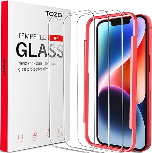 TOZO Protector de pantalla compatible con iPhone 14 Plus protector de pantalla compatible con iPhone 13 Pro Max de 67 pulgadas paquete de 3 unidades disponible en Yaxa Colombia