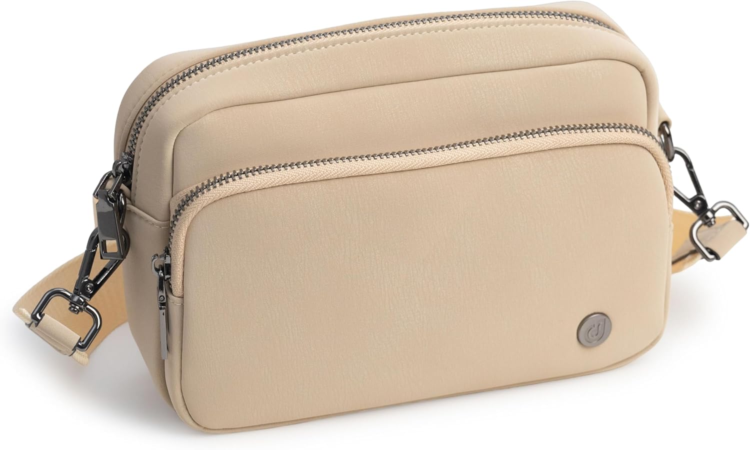 Dorefala Small Crossbody Bag for Women, Triple Zipper Purse with Card Slots, Lightweight Shoulder Bag for Travel