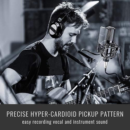 Miniatura 3 de TAKSTAR Micrófono de condensador XLR con diafragma grande de 1.339 in, micrófono de estudio cardioide de alta sensibilidad para grabación,