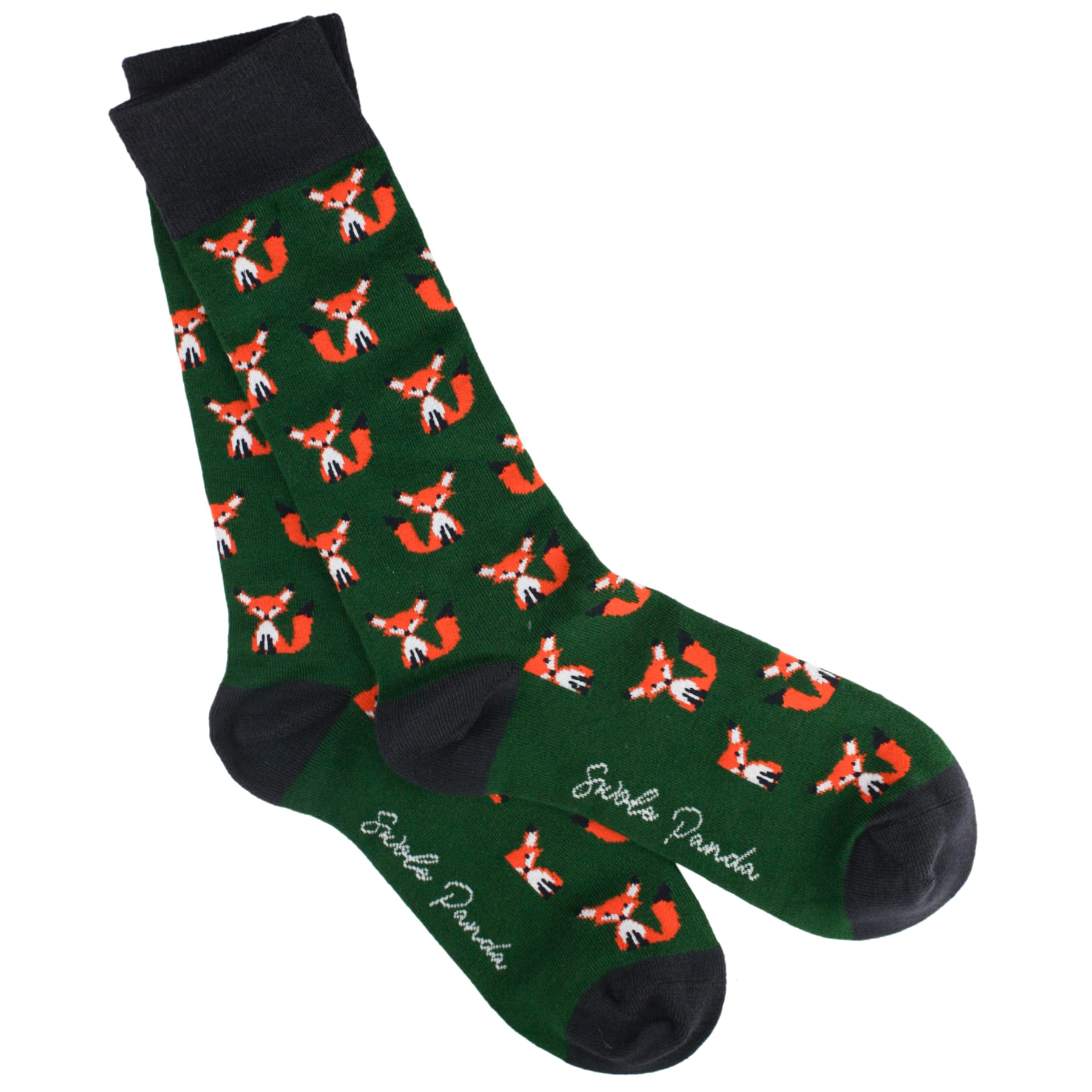 Swole Panda Bamboo Socks UK 4-7 - Green Fox Womens Socks