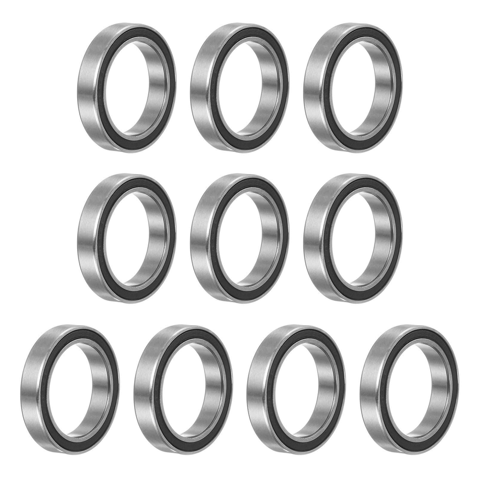sourcing map10pcs 6702-2RS Deep Groove Ball Bearings 15x21x4mm Rubber Sealed Bearings for TRX4 1/10 RC Cars Trucks, 3D Printer, P6 (ABEC 3)