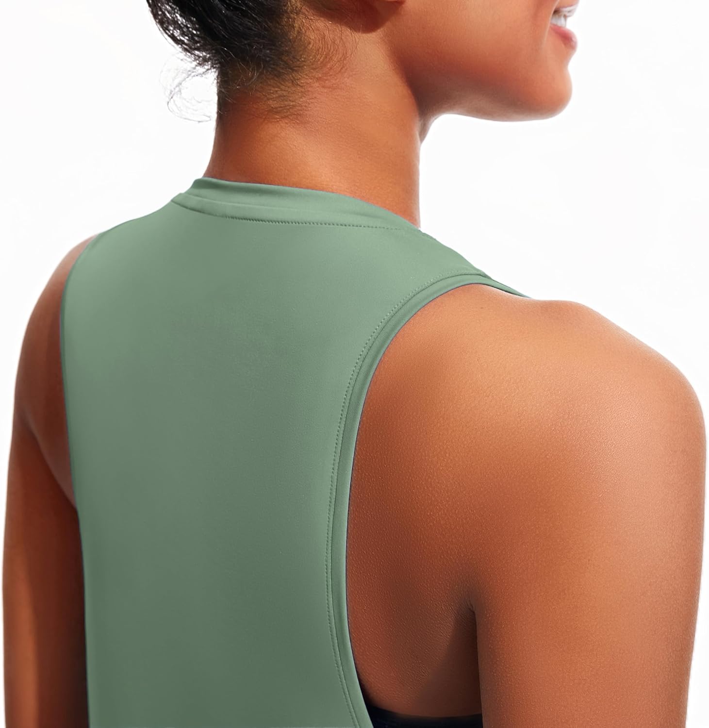 JOYSPELS Workout Tank Tops for Women, Quick Dry Ice Silk Athletic Running Shirts, Loose Fit Sleeveless Gym Tops - Image 2