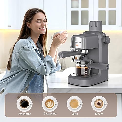 Miniatura 7 de KEENSTAR 3.5Bar Espresso Machine with Milk Frother, 800W Compact Espresso and Cappuccino Machine with Preheating Function, 4 Cup Espresso Maker for