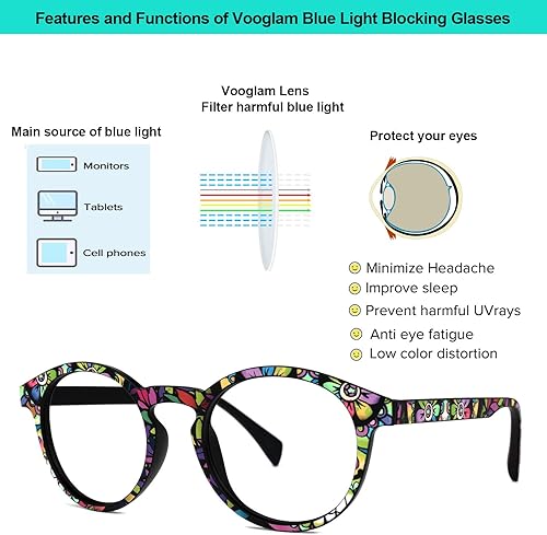 Miniatura 4 de VOOGLAM Lentes de bloqueo de luz azul de ojo de gato coloridos para mujer anti rayos UV anti fatiga ocular Minnie