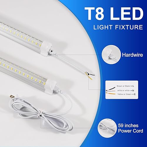 Miniatura 3 de Luces LED para tienda, luz LED de 4 pies, 50 W, 6500 K, 7000 lúmenes, luz diurna, luz de garaje, cubierta transparente enlazable, forma de V
