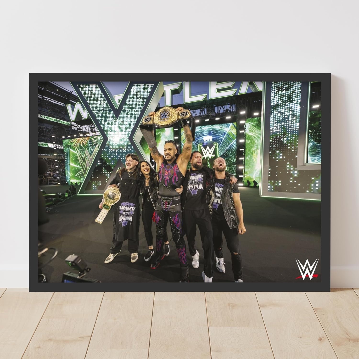 Themed Black Wwe Print - Damian Priest Belt Judgement Day Wrestlemania Poster Wrestling Wall Art (21Cm X 29.7Cm - A4)